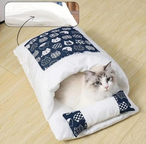 Katteseng Hule – Blød & Varm Kattehule med Pude til Små & Store Katte